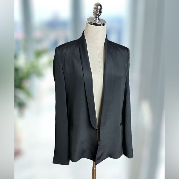 TRUTH AND PRIDE 100% Silk Shawl Lapel Blazer Cardigan Size S - Picture 10 of 16